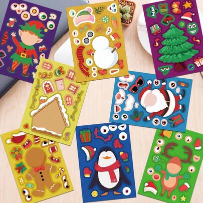 8pcs Christmas Phone Case Stickers, Waterproof Stickers, Office Supplies, School Supplies, X, DIY Stickers, Decorative Stickers, BT/S Cartoon Stickers, Anime Theme Stickers, Suitable For Phones And Suitcases, Also Suitable For Notebooks, Water Bottles And Guitars, Suitable For Laptops, Luggage, Phones And Water Bottles