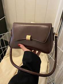 Minimalist Underarm Bag, All-Math Armpit Bag, Women's Flap Shoulder Bag,Bags For Woman,Brown Bag,Autumn - Coffee Brown - View 3