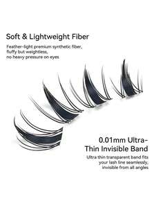 Large Capacity False Eyelashes, Realistic Segmented Single Cluster Eyelashes For Beginners, Natural Thin Dense Cartoon Style - View 4