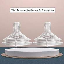 MEILINMAMA 1pc Silicone Nipple Suitable For 5.5cm Diameter Baby Bottle, Refer To Image Details And Instructions For Purchase - Red and White - View 14
