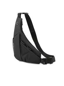 Men's Functional Chest Bag With Multiple Compartments, Convertible For Crossbody Or Front Carry, Large Capacity Commuter & Cycling Backpack - Black - View 10