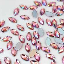260 Rhinestone Akrilik AB Mengkilap, Ukuran 0,23 x 0,47 Inci, Bagian Belakang Datar, Cocok untuk Berbagai Proyek Pembuatan Perhiasan, Seni Kuku dan Kostum Pernikahan, Perlengkapan Scrapbook, Kerajinan Tangan - warna - View 21