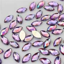 260 Rhinestone Akrilik AB Mengkilap, Ukuran 0,23 x 0,47 Inci, Bagian Belakang Datar, Cocok untuk Berbagai Proyek Pembuatan Perhiasan, Seni Kuku dan Kostum Pernikahan, Perlengkapan Scrapbook, Kerajinan Tangan - warna - View 17
