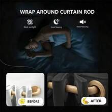 Adjustable Wood Grain Wrap-Around Blackout Curtain Rod, 1 Inch Heavy Duty All Metal Window Rod, Shower Curtain Rod, Room Blackout Rod, With Heat Insulation And Light Blocking Window Decor Rod, Suitable For Bedroom, Bathroom, Living Room And Kitchen, Easy Installation, With Hardware Accessories - Wood Grain a - View 4