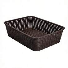 2pcs Multi-Purpose Storage Baskets, Woven-Style Plastic Baskets, Supermarket Display Baskets, Bathroom Clutter Storage Baskets, Jewelry Storage Baskets, Shower Caddy Storage Baskets - Multicolor - View 10
