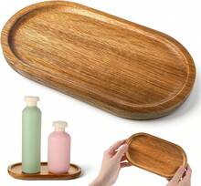 Versatile, Oval Mini Wooden Tray, 19 X 10.5 Cm, Suitable For Use At Home As A Snack Tray, Cosmetic Organizer, And Jewelry Tray - Brown - View 9