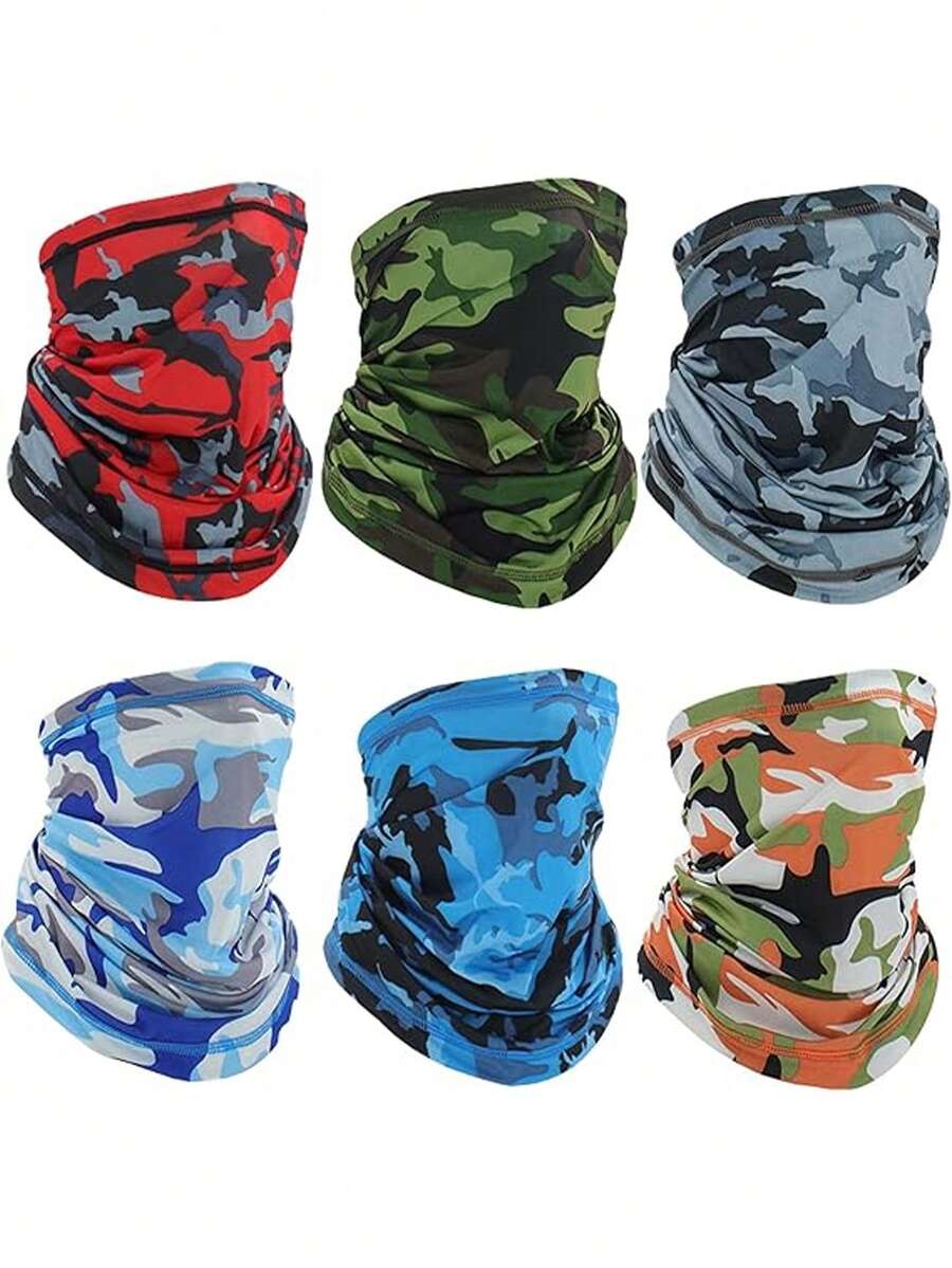 1pc Unisex Balaclava Camouflage Face Mask Arm Sleeve, Suitable For All Seasons Outdoor Travel, Cycling, Climbing, Hiking, Fishing - Multicolor - View 1