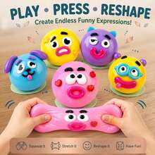 Bộ 5 món đồ chơi giáo dục mềm siêu mềm biểu cảm xấu xí đáng yêu, bóng cao su mềm TPR mặt dễ thương, đồ chơi giảm căng thẳng đàn hồi chậm siêu mềm, đồ chơi giáo dục đầu ngón tay giảm lo âu phổ biến, quà tặng tiệc trêu đùa vui nhộn, quà sinh nhật tốt nghiệp hoàn hảo, màu ngẫu nhiên, cải thiện tâm trạng - Nhiều màu - Xem 10