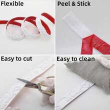 3D PVC Self-Adhesive Decorative Soft Trim Line, Home Decor Soft Decorative Mirror Frame Border, Self-Adhesive Decorative Strip, Suitable For Bathroom Door And Mirror - A - View 7