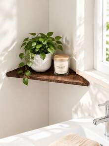 Wooden Corner Shower Rack Triangular Corner Stand For Bathroom Tiles,Home Deccor Room Decor Bedroom Decor, Multipurpose Wall Display Rack For Bathroom, Bedroom, Kitchen - View 4