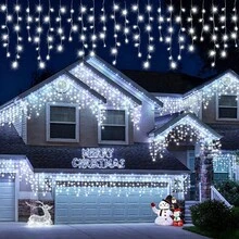 LED Outdoor Solar Icicle Lights, 45/96/150 LEDs, Featuring 8 Flashing Modes. Hanging Decorative Lights To Create Christmas Atmosphere, Suitable For Eaves, Gardens, Patios, Balconies, Parties And Wedding Decorations - Solar Icicle Lights - View 8