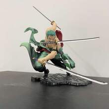 bandai 1 buah Figur Zoro Gaya Tiga Pedang, Ornamen Meja Kantor 3000 Dunia, Rakitan Model Anime 2D - MultiWarna - View 3