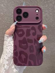 Funda de teléfono con cobertura completa anti-caídas suave con estampado de leopardo rojo cereza compatible con IPhone18promax/18pro/18/17promax/17pro/17/16promax/16/16pro/16plus/15/15promax/15pro/15plus/11/12/13/14promax/12pro/12promax/13pro/13promax/14pro/14promax/14plus, cubierta protectora con estilo Ins y sensación de alta gama