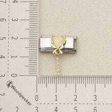1PC Stainless Steel Italian Modular Bracelet Charm, Enamel Cute Butterfly Heart & Flower Pendant, DIY Bracelet Jewelry Making Supplies - 0.9x2cm Module - View 23