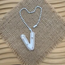 You Can Make Your Own White Diamond Letter Car Rearview Mirror Hanger. It Features A Silver Bead Chain Design, With An Elegant Shiny Cream Texture. It Can Be Easily Hung On The Car's Rearview Mirror And Is A Charming Interior Decoration For Your Car. - Letter Pendant - View 41