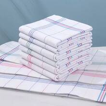 3/6/12pcs,Classic Striped Kitchen Hand Towel Set, White Base Colorful Stripe Design, Simple Kitchen Linen, Christmas Holiday Gift - Multicolor - View 6