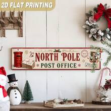 Hiasan Dinding Kantor Pos Arktik Klasik, Tanda Logam Natal, Liburan, Musiman, Dekorasi Liburan, Tanda Dekoratif, 3,9 x 15,7 Inci (Gaya Acak) - A - View 6