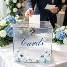 Blue Small Forget-Me-Not, Fresh Wedding Floral Elegant, Cross-Border Hot-Selling Gift Card Box, Used For Wedding Banquet, Wedding Party, Sign-In - 1PC - View 6