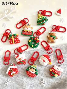 10/5/3pcs New Christmas Keychains, Cute Earphone Case Pendant, Bag Charm For Girls And Students, Gift Accessory For Best Friends - Multiple Styles - View 1