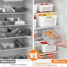 Fruit Storage Containers For Fridge With Removable Colander – Airtight Produce Storage Containers With Lids, Berry Keeper For Vegetables, Lettuce & Meal Prep - Multicolor - View 5