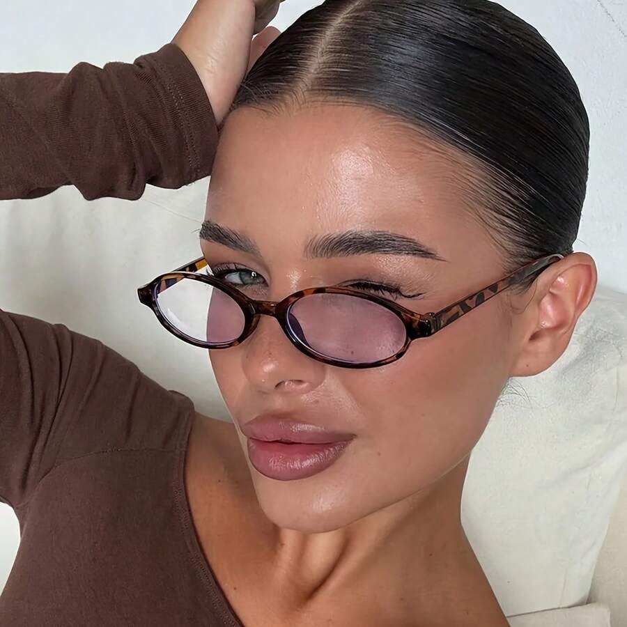 1/2pcs Oval Elegant Exquisite Women's Glasses, Fashion Accessory, Suitable For All Face Shapes - Multicolor - View 1