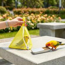 1 Set Small Pet Travel Kit - Breathable Lightweight Mesh Crossbody Bag With Portable Metal Food Container; Suitable For Carrying Small Pets And Birds Outdoors. - Multicolor - View 4