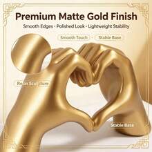 Small Heart Hand Sculpture Decor, Suitable For Living Room, Bedroom, Bookshelf, Coffee Table And Office Display, Love Finger Statue Modern Aesthetic Home Decor, Wedding, Christmas, Birthday Exclusive Gift (Random Color) - Multicolor - View 4