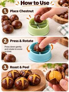 Chestnut Opener And Scoring Tool, Cross-Cut Nut Shell Cutter With Serrated Blade, Designed For Roasted Chestnut Preparation, Makes Peeling Easier, Compact Kitchen Gadget For Effortless Peeling And Prep - View 6
