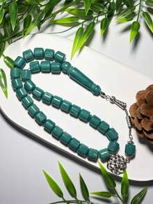 33-Bead Ramadan Prayer Beads Bracelet, Cylindrical Single Tassel Prayer Beads, Universal Ramadan Prayer Beads, Portable Religious Bracelet - Multicolor - View 9