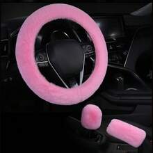 Set Sarung Setir Mobil Mewah Musim Dingin, Sarung Rem Tangan & Tuas Persneling Elastis, Aksesori Interior Mobil Anti-Selip Hangat Universal - MultiWarna - View 27