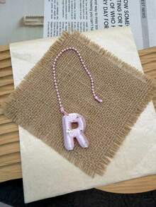 You Can Make Your Own White Diamond Letter Car Rearview Mirror Hanger. It Features A Silver Bead Chain Design, With An Elegant Shiny Cream Texture. It Can Be Easily Hung On The Car's Rearview Mirror And Is A Charming Interior Decoration For Your Car. - Letter Pendant - View 43