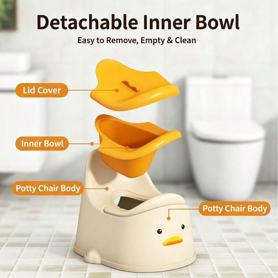 1pc Modern Cartoon Design Toilet Seat, Easy To Clean And Detach, Non-Slip Base, Suitable For Toilet Training And Gifting, Home Bathroom Accessory - A - View 1