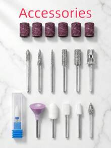 2合1電動美甲鑽 & UV/LED美甲燈，可充電便攜式美甲磨甲機，50段速度設定，數位顯示，正反轉，低噪音低震動，適用於壓克力凝膠美甲、去除角質、修型、拋光，居家與沙龍使用，返校季、秋季、旅行必備，聖誕禮物（配件另售，不含美甲鑽） - 彩色 - 查看 11