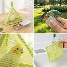 1 Set Small Pet Travel Kit - Breathable Lightweight Mesh Crossbody Bag With Portable Metal Food Container; Suitable For Carrying Small Pets And Birds Outdoors. - Multicolor - View 2