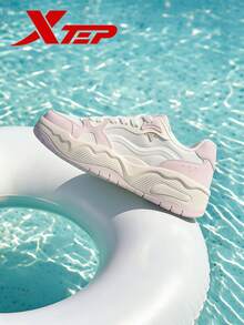 XTEP Women Skateboarding Shoes - Sail White/Fu Shuang Powder - View 2