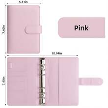 1pc A6 Premium PU Leather Budget Planner, Cash Envelope Style Loose-Leaf Notebook, Personal & Family Financial Budget Management, Multiple Colors Available! High-End Leather Cover With Magnetic Clasp, 6-Hole Loose-Leaf Ring For Flexible Page Addition/Removal, Side Multi-Card Slot Design, Paired With Zipper Cash Envelopes For Convenient Cash, Receipt & Bill Organization. Compact & Portable Size To Help You Manage Income & Expenses - Multicolor - View 3