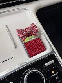 1PC Fashion Shiny Car Armrest Box Card ID Coin Storage Box Multifunctional Luxury Women's Cigarette Case - Multicolor - View 4