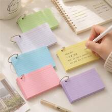 300pcs 3x5 Inch Colorful Index Cards, Ring Hole Punched Lined Study Cards, Suitable For School, College And Home Note-Taking - one-size - View 7
