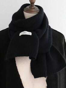 1pc Women's Solid Color Wool Knitted Warm Thick Versatile Decorative Scarf Neck Warmer, Suitable For Winter Casual Matching - Multicolor - View 8