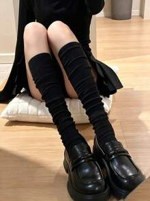 4 Pairs Vertical Striped Knee High Socks, Loose Slouchy Boot Socks, Y2K JK Fashion Socks For Girls, Casual Daily Wear - Multicolor - View 8