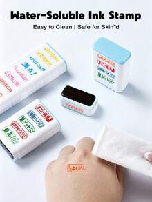 6-In-1 Teacher Grading Stamp, Suitable For Classroom And Homework, Comes With Ink Pad Set, Teacher Essential, Japanese Stamp, Suitable For Building Blocks (Japanese Teacher Exclusive Model) - Sets - View 6