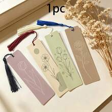 1pc Minimalist Line Floral Art Bookmark, Suitable For Teachers And Book Lovers, Durable Page Marker Bookmark Gift - Multicolor - View 9