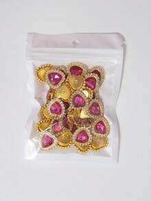 20/35/60/95pcs/Bag Mixed Color, Solid Color Heart-Shaped Rhinestone Decor With Gold Base, Suitable For Phone Cases, Bags, Shoes, Clothing Accessories And Jewelry Making DIY Crafts, Multiple Colors Available - Heart-shaped Diamond - View 60