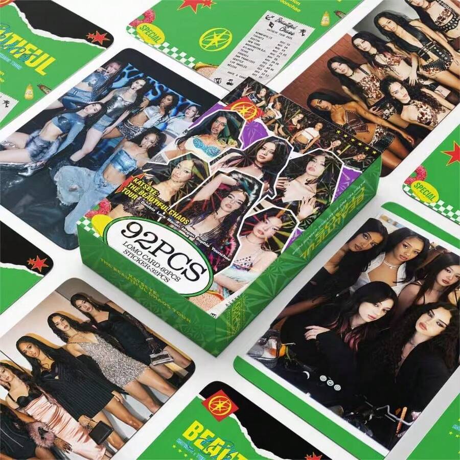 92pcs Kartu Foto Merchandise Tur Girl Group, Kartu Koleksi, Kartu Pos Dekoratif, Kartu Cetak Seni dengan Kotak Penyimpanan