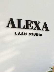 1pc Personalized Custom Text Logo, Acrylic Mirror & Black Letter Cut, Laser Cut Corporate Signage, Laser Cut Logo Sign, Corporate Wall Sign, Indoor Decor Commercial Logo Studio Customization - Multicolor - View 4