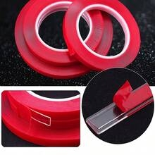 Nail Polish Transparent Tape, High Transparency Double-Sided Seamless Tape, Suitable For Nail Salons. Nail Sticker Display Fixing Tape, Nail Model Display Supplies - Red - View 2