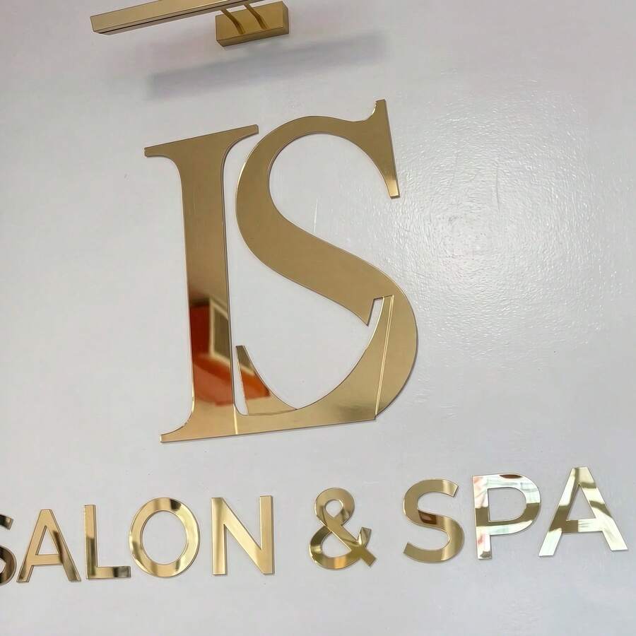 1pc Personalized Custom Text Logo, Acrylic Mirror & Black Letter Cut, Laser Cut Corporate Signage, Laser Cut Logo Sign, Corporate Wall Sign, Indoor Decor Commercial Logo Studio Customization - Multicolor - View 1