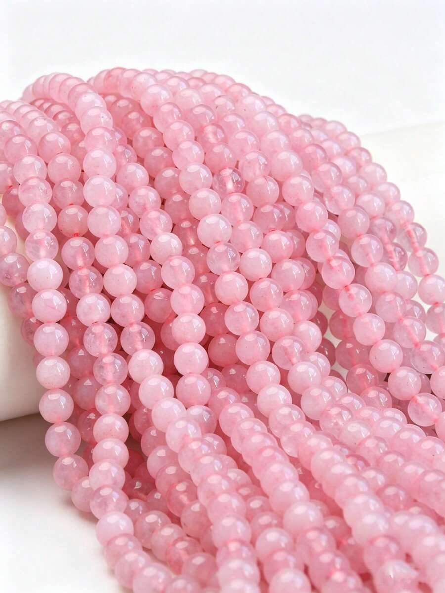 Yumfeel 1 Strand Natural Rose Quartz Loose Beads, 38cm/15inch, Approx. 36-95pcs, 4/6/8/10mm Smooth Round Polished Jewelry Making Beads, Suitable For DIY Necklaces And Bracelets For Women, Christmas/Valentine's Day Gifts