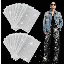 5pcs Hot Fix Rhinestone Transfer (Color Gradient) Glitter Crystal Heat Transfer Rhinestone Patches, DIY Heat Transfer Rhinestone Appliques For Clothing And Crafts - 5PCS 24CM*15CM Rhinestone Stickers - View 5