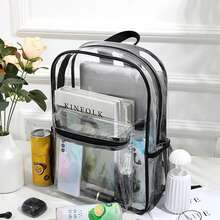 Transparent Backpack - Large Capacity Clear Bag With Adjustable Shoulder Straps And Multiple Compartments, Padded Design, Suitable For Commuting, Sports, Travel, Also As A Mother's Day Gift. - Multicolor - View 3